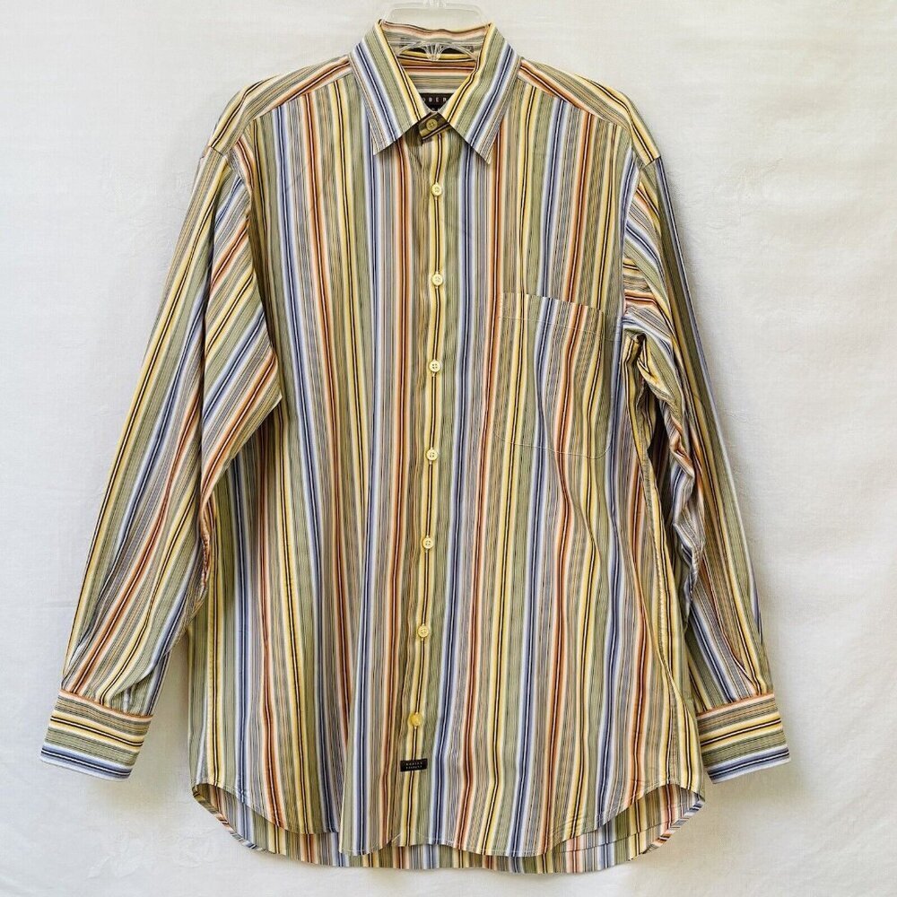 Robert Talbott‎ Button Down Shirt Mens Medium Long Sleeve Multicolor Stripes